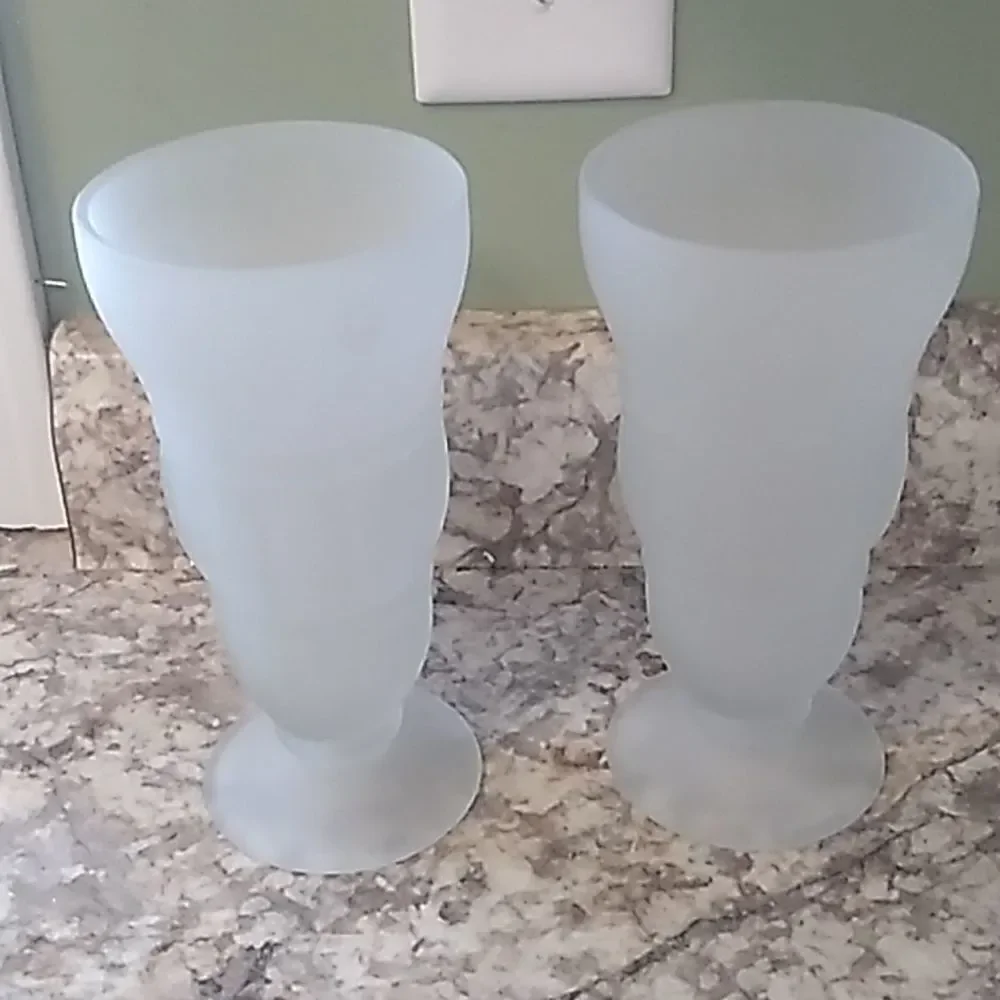 Frosted White  Soda Glasses